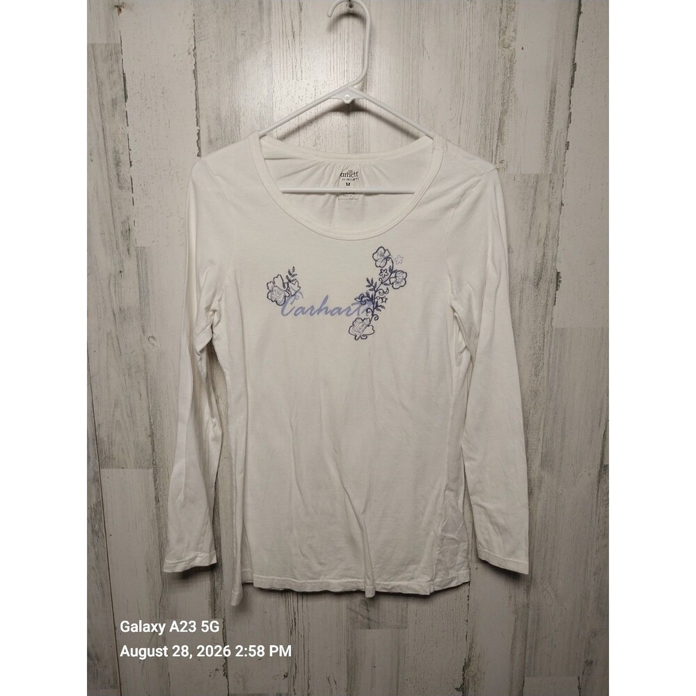 Carhartt Women's Medium White Long Sleeve Tee